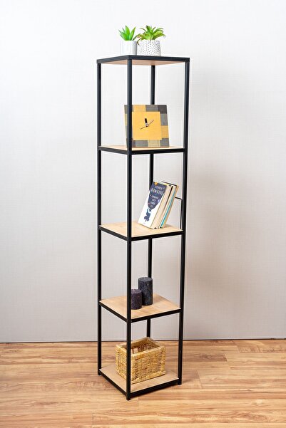 Mudesa Dekoratif 5 Raflı Kitaplık Metal Kitaplık Dosya Kitap Rafı Ofis Salon ...