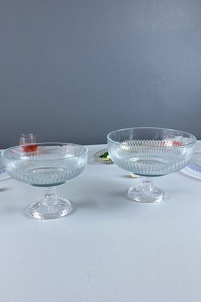 MAY HOME Tokyo Footed Glass Serving Bowl & Fruit Salad Presentation Serving Bowl