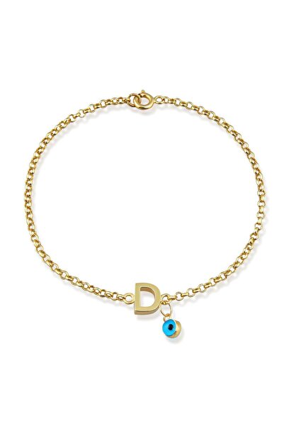 Altınkesesi 14 Ayar Altın Göz Sallantılı Harf Bileklik(D)