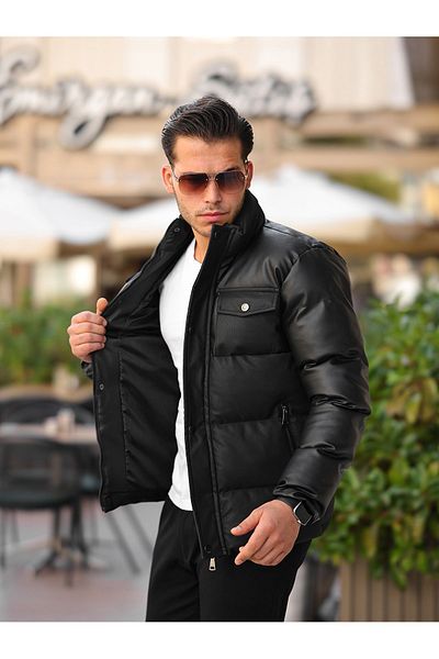 BOYS MANS Ανδρικό Δερμάτινο Παλτό