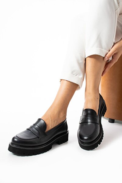 Gamze Shoes FEKETE ELSŐ SZALAGOS LAPOS CIPŐ