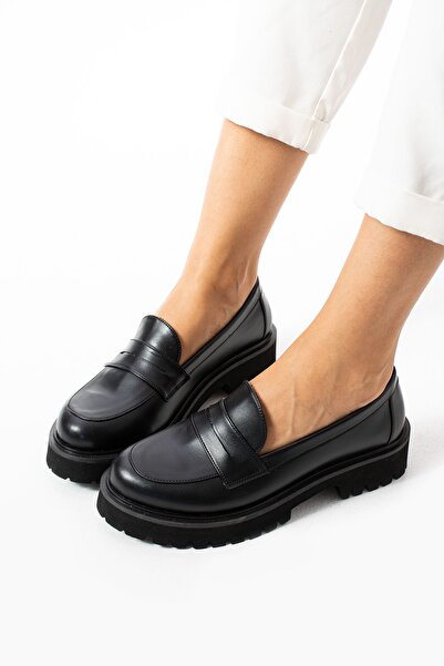 Gamze Shoes FEKETE ELSŐ SZALAGOS LAPOS CIPŐ