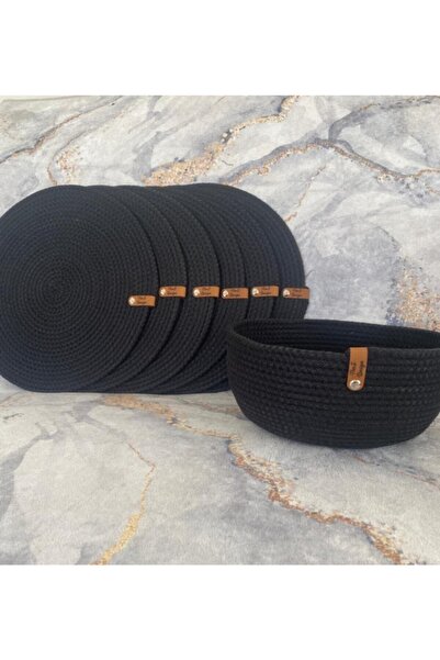 LİGHT HOUSE مجموعة من 6 قطع منسوجة من الجوت الحلزون المزخرف ووعاء الخبز باللو...