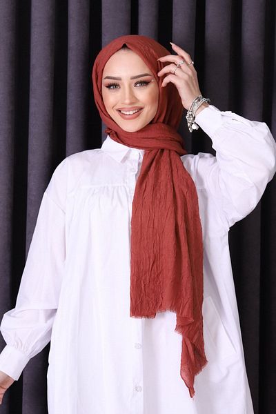 shalby Bamboo Crash Shawl Hijab Coral