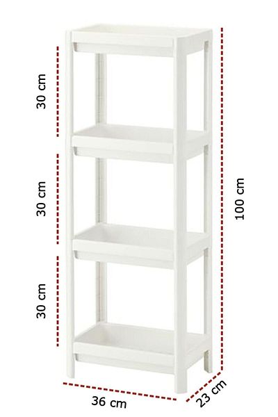 Omaş Household Product White Bathroom Shelf, Organizer Shelf, Multi-Useful Shelf Unit
