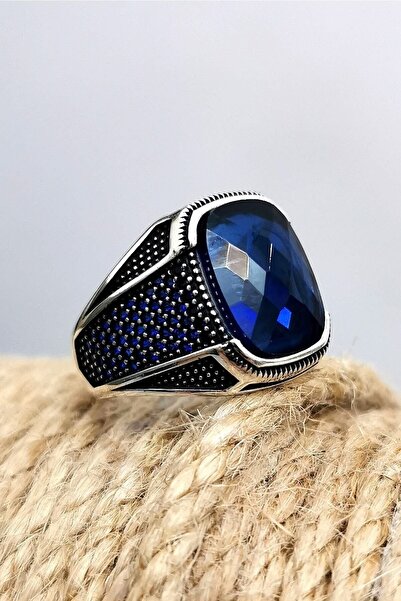 BY MRY Mavi Zirkon Taşlı 925 Ayar Gümüş Yüzük