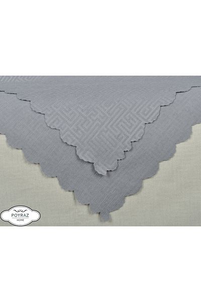 POYRAZ Matte Patterned Chenille Gray Double Sided Sofa Sofa Bed Cover Shawl