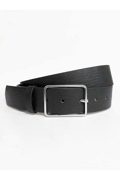 Kemerix Women's Basic Silver Buckle Belt