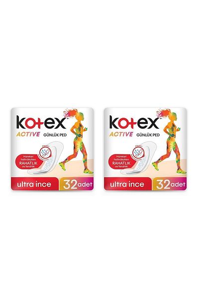 Kotex Active Ultra Thin Daily Pads 32 - Pack of 2
