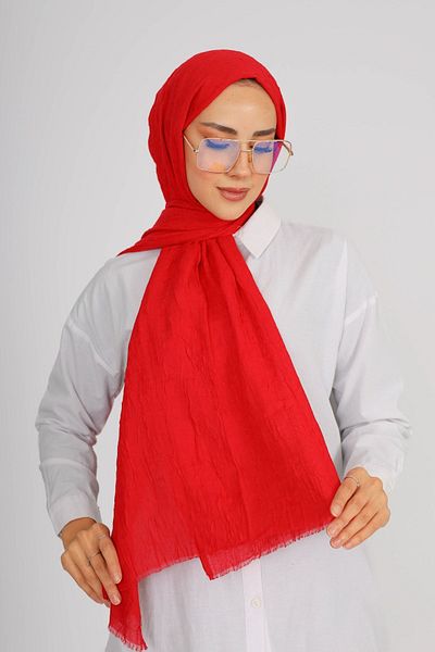 shalby Bamboo Crash Shawl Red