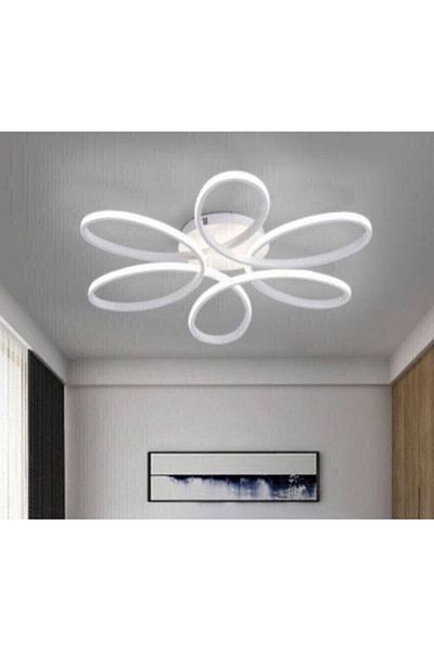 MİNELDESİNG White Daisy Led Chandelier