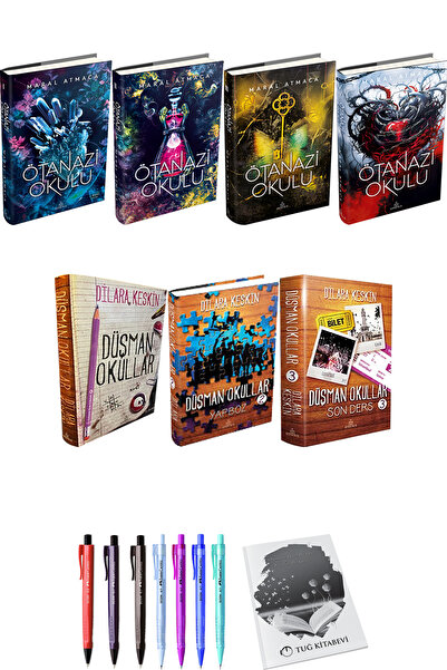 İndigo Kitap Ötanazi Okulu 4lü Set Ciltli ve Düşman Okullar 3lü Set Ciltli Di...