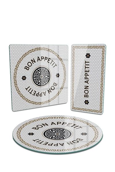 Decovetro Bon Appetit 3-Piece Mixed Set - Glass Serving Plate