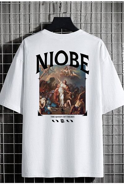 DEEPSENCE Ανδρικό Oversize Λευκό T-shirt Nıobe Back Print