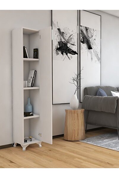 YAMAN DEKORASYON Dolap Tek Kapılı Çok Amaçlı - Raflı - Ayaklı Beyaz