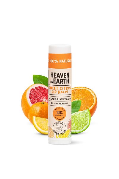 Heaven on Earth 5ml Citrus Lip Balm - 100% Natural & Organic, Sweet Citrus Moisturizing Nourishing Lip Care