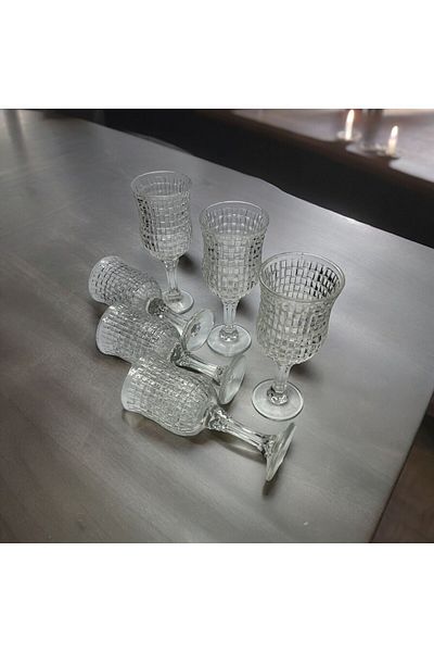 Kadim Vizyon Rayan Sofia Footed Coffee Side Water Glass Set of 6