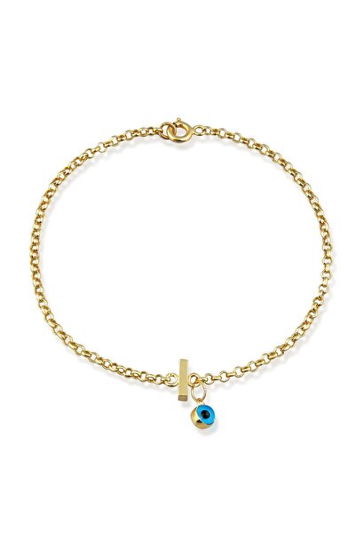 Altınkesesi 14 Ayar Altın Göz Sallantılı Harf Bileklik(I)