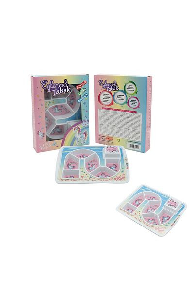 DERELİ MATBAA Baby Child Feeding Plate Surprise Fun Plate 23X30.5X3Cm Turkish Patent