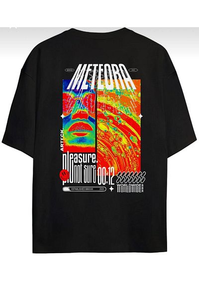 DEEPSENCE Ανδρικό μπλουζάκι Oversize Meteora Back Print Μαύρο Χρώμα