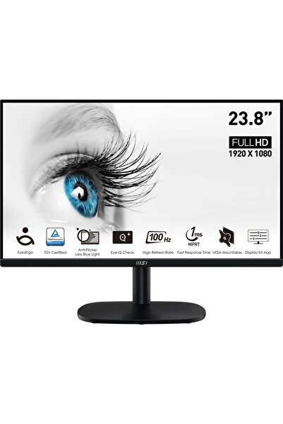 MSI 23.8" Pro MP245V 1920X1080 (Fhd) 16:9 Flat Va 100Hz 1Ms Adaptıve-Sync Monitör