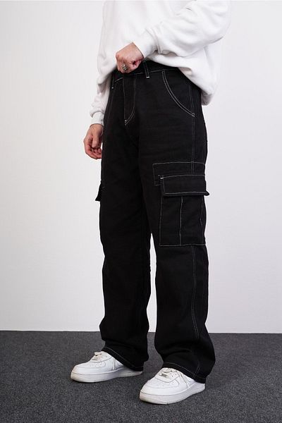 DİFRANSEL Double Cepp Detailed Cargo Men's Baggy Trousers
