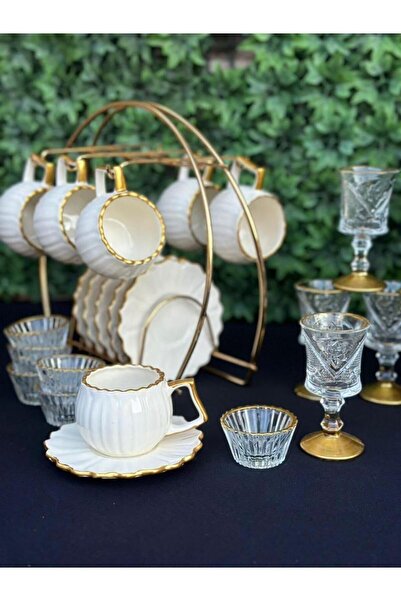 Home 25 PARÇA YAZLDIZLI STANDLI PAPATYA FİNCAN TAKIMI