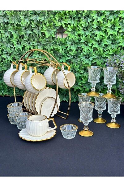 Home 25 PARÇA YAZLDIZLI STANDLI PAPATYA FİNCAN TAKIMI