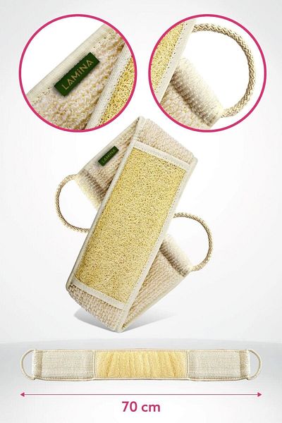 lamina Long Loofah Pumpkin Bath Back Scrub, 70 Cm Bath Loofah
