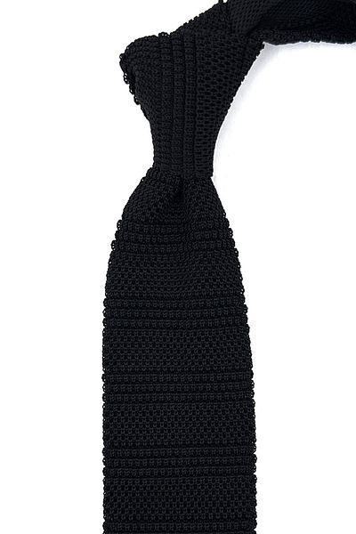 Kravatkolik Knitted Patterned Black Tie - ÖR8339