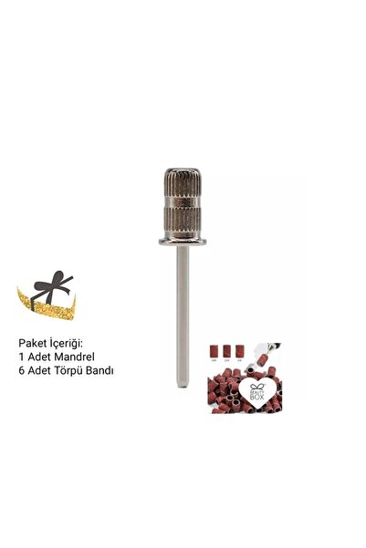 Beauty Box 1 Adet Mandrel Tırnak Törpü Makinesi Ucu 6 Adet Törpü Bandı Nail A...