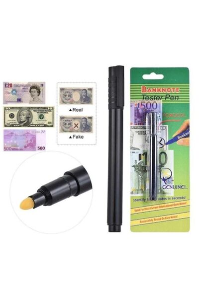 BANKNOTE Dedektör Sahte Para Kontrol Kalemi Tester Pen