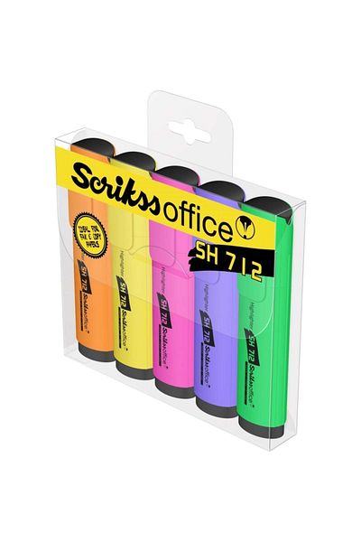 Scrikss Sh 712 Set of 5 Highlighters Bright Colors
