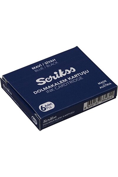 Scrikss Dolma Kalem Kartuşu 6'lı Mavi/siyah