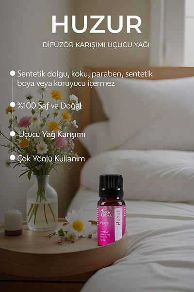OnkaFarma Onka Farma Peace Essential Oil - 100% Natural and Pure Aromatherapy, Censer - 10 ml