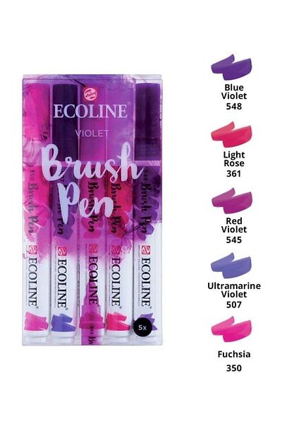 Talens Ecoline Brush Pen Sets 5 Pcs Purple Tones