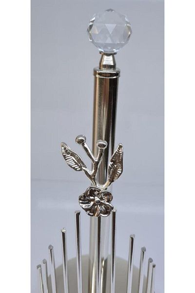 Mondecor Shm Japanese Rose 33 Cm metal argintiu suport pentru prosop de hârtie / suport pentru șervețel Mtl-023
