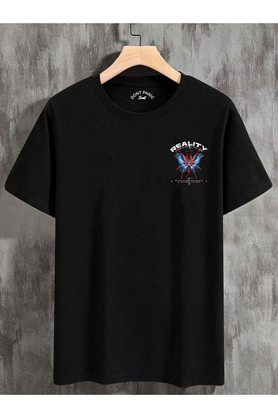 DEEPSENCE REALITY Unisex Oversize Μαύρο T-shirt - Εκτύπωση πίσω