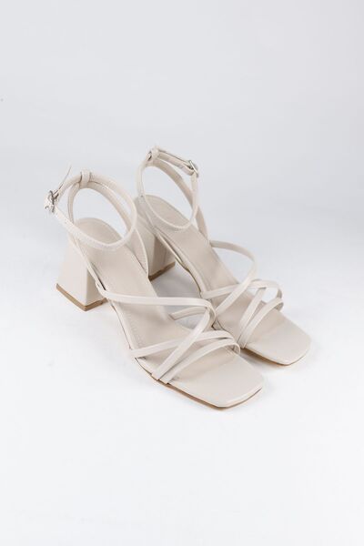 BUNİPARK Γυναικεία πέδιλα με τακούνι - λουράκι στον αστράγαλο