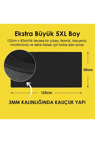 Xrades لوحة ماوس ألعاب مقاس 120 × 60 سم مقاس XXL باللون الأسود Xrades120