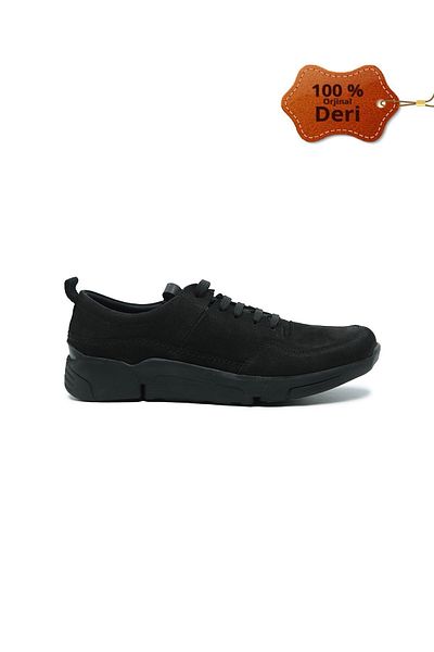 Gusse Men's Genuine Leather Black Shoes