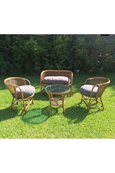 SANCAKTAR BAMBU Şah İkili Kanepe Takımı (camsız)