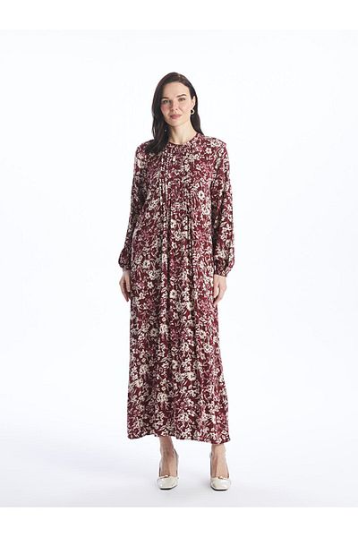 LC Waikiki Crew Neck Floral Long Sleeve Women's Dress