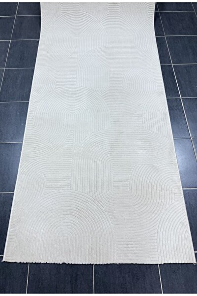 Merinos Leaf Joy Kaymaz Taban Rölyef Krem Halı