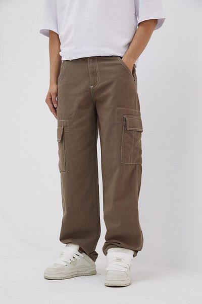 DİFRANSEL Ανδρικό παντελόνι Cargo Pocket Camel Baggy