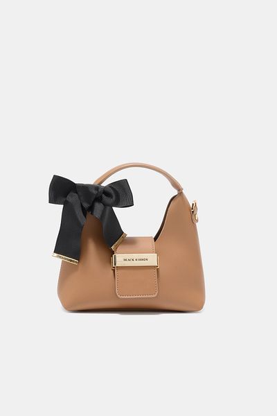 Black Ribbon Victoria Mini Camel - Geantă mică de umăr