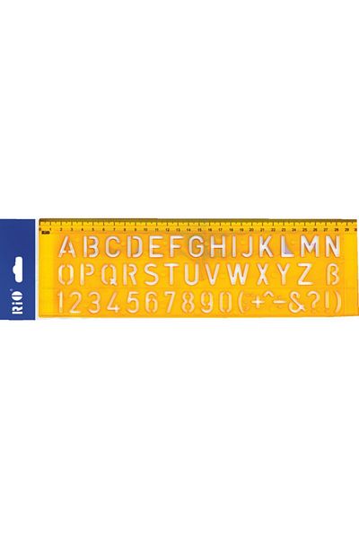 Rio Yellow Plastic Letter and Number Template Ruler
