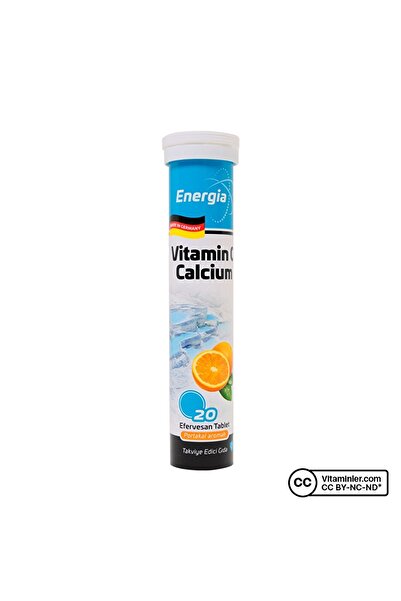 Energia ® Kalsiyum & Vitamin C (1000 Mg) Efervesan Tablet Takviye Edici Gıda