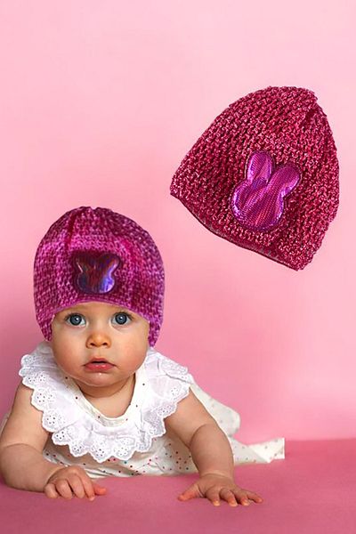TAKIŞTIR Fuchsia Rabbit Figured Children's Hair Band with Braid Detail
