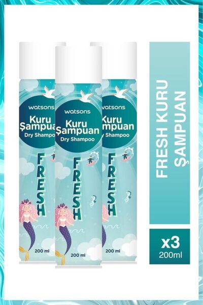 Watsons Fresh Kuru Şampuan 200 ml 3 Adet